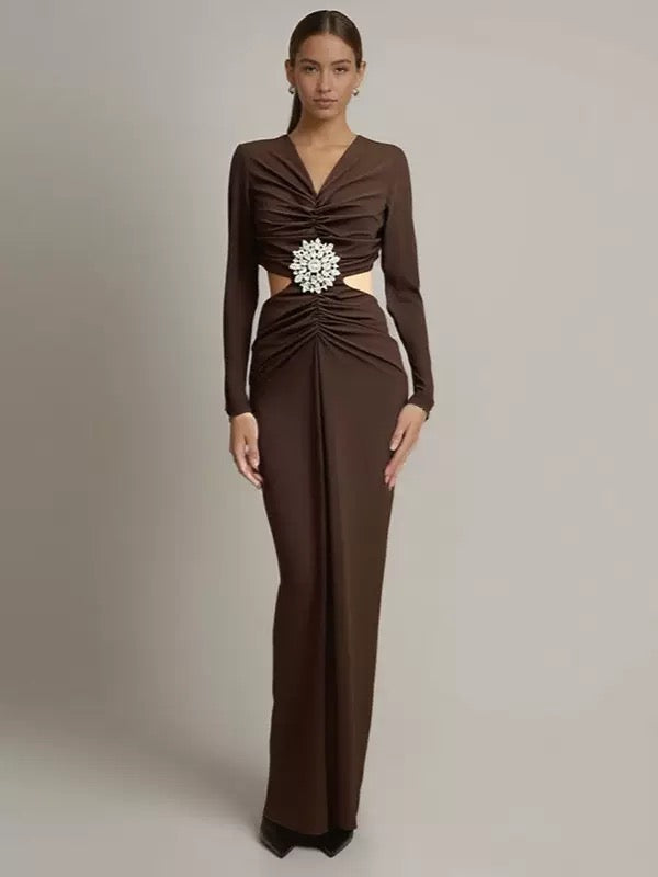 Sexy socialite style plated rhinestone